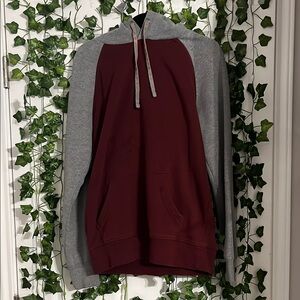Burgundy and Gray Hoodie
